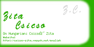 zita csicso business card